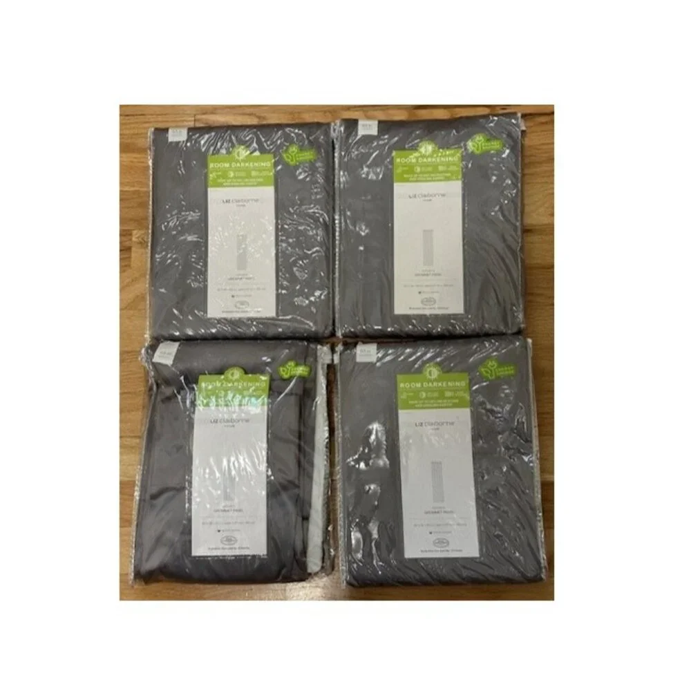 Liz Claiborne Home Kathryn grommet panel curtains, gray, 4 panels